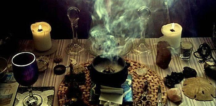 An African traditional healer performing a ritual