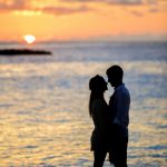 Silhouette of Couple on Seashore